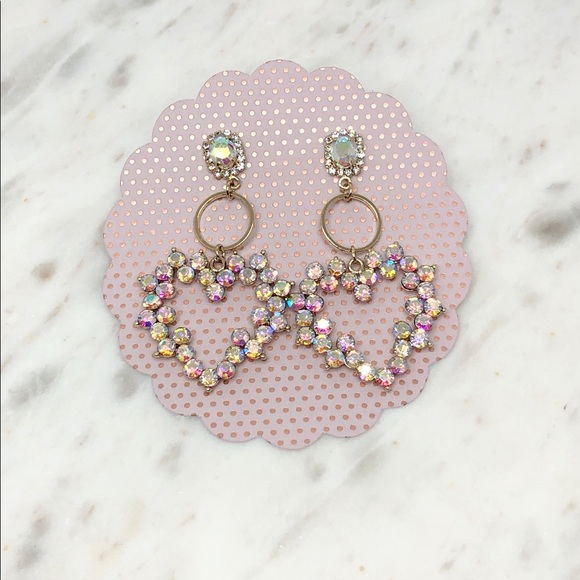 Iridescent Heart Earrings - Picture 5 of 6